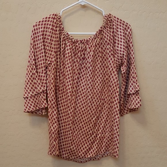 LASCANA VENUS Cream and Light Maroon blouse - Picture 6 of 6